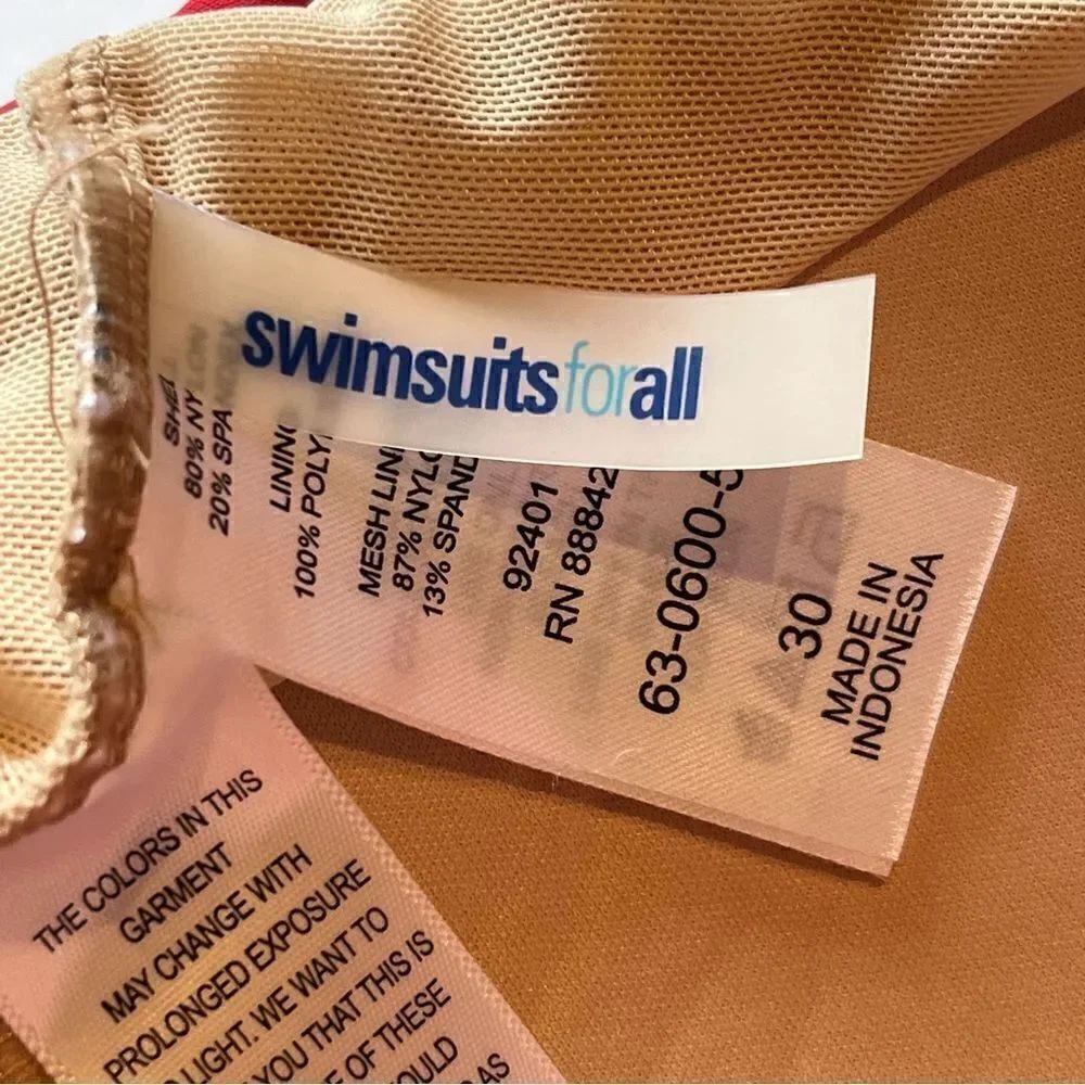 Swimsuits For All One Piece Swim Dress Size 30 Purple and Pink Print - Picture 8 of 14
